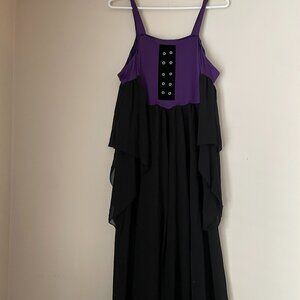 Purple and Black Maxi Dress